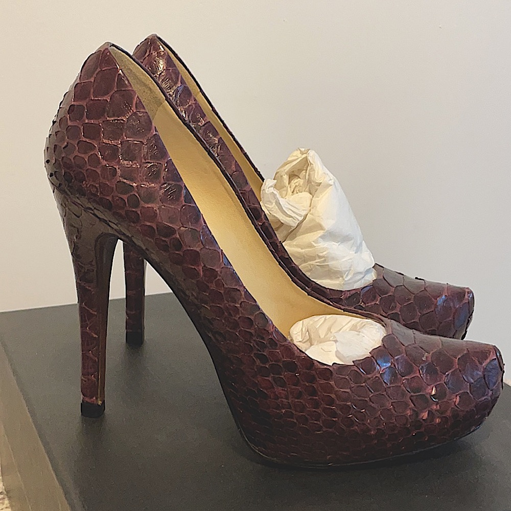 Alexandre Birman Python Platform Heels (6.5) - image 1